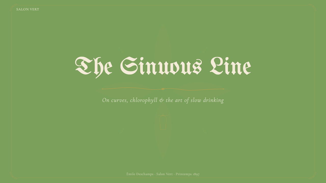 Absinthe Art Nouveau Green (1875) design style applied to a Slide · cover
