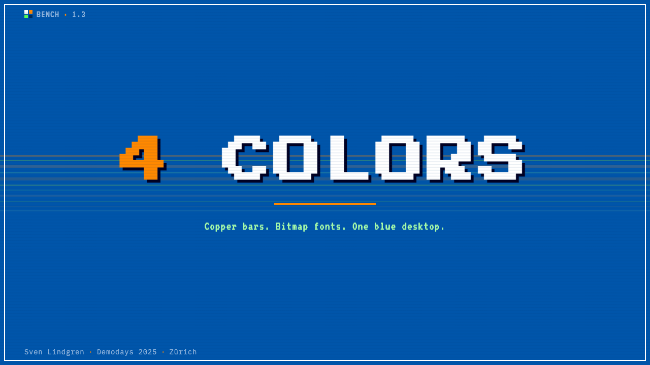 Commodore Amiga Workbench design style applied to a Slide · cover