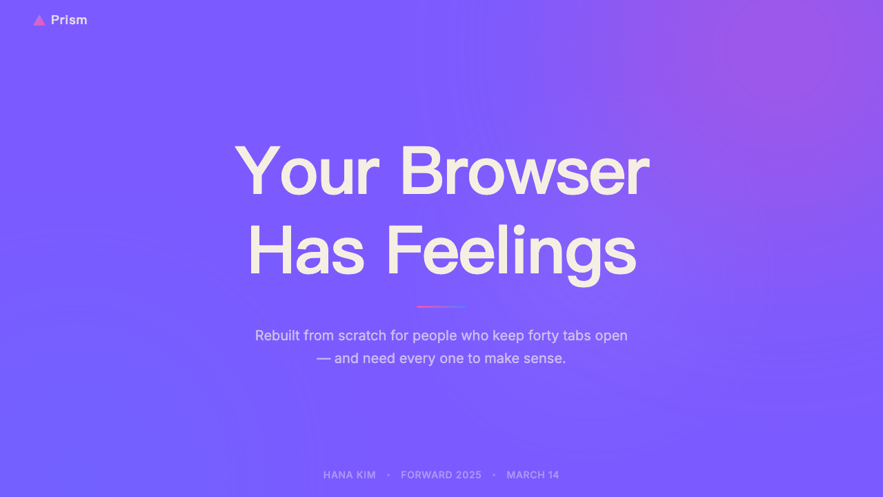 Arc Browser design style applied to a Slide · cover