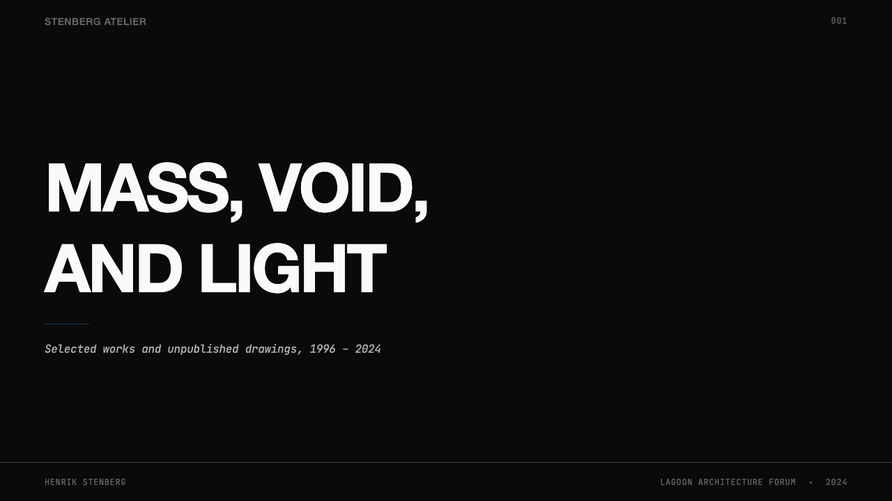 Architect Monograph (Black Edition) design style applied to a Slide · cover