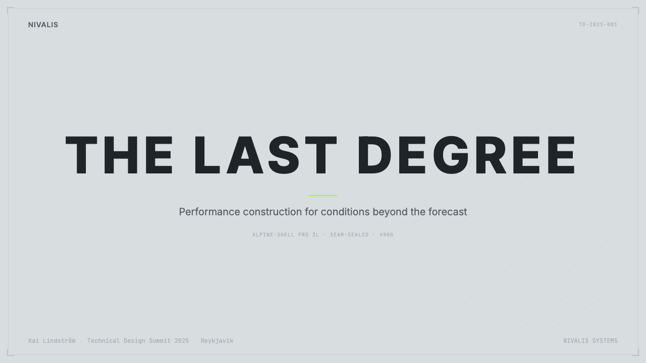 Arc'teryx Technical Outdoor design style applied to a Slide · cover