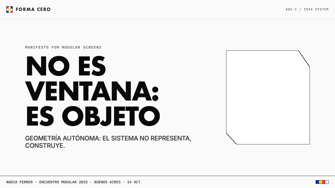 Argentine Arte Concreto design style applied to a Slide · cover