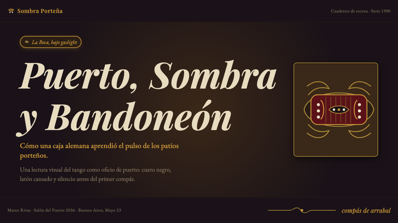 Argentine Bandoneón 1900 (Tango) 设计风格用在幻灯片 · 封面上