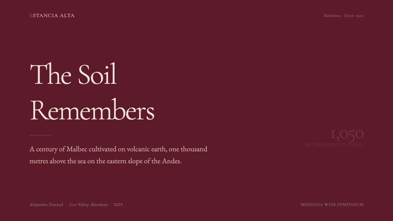 Argentine Malbec Wine design style applied to a Slide · cover