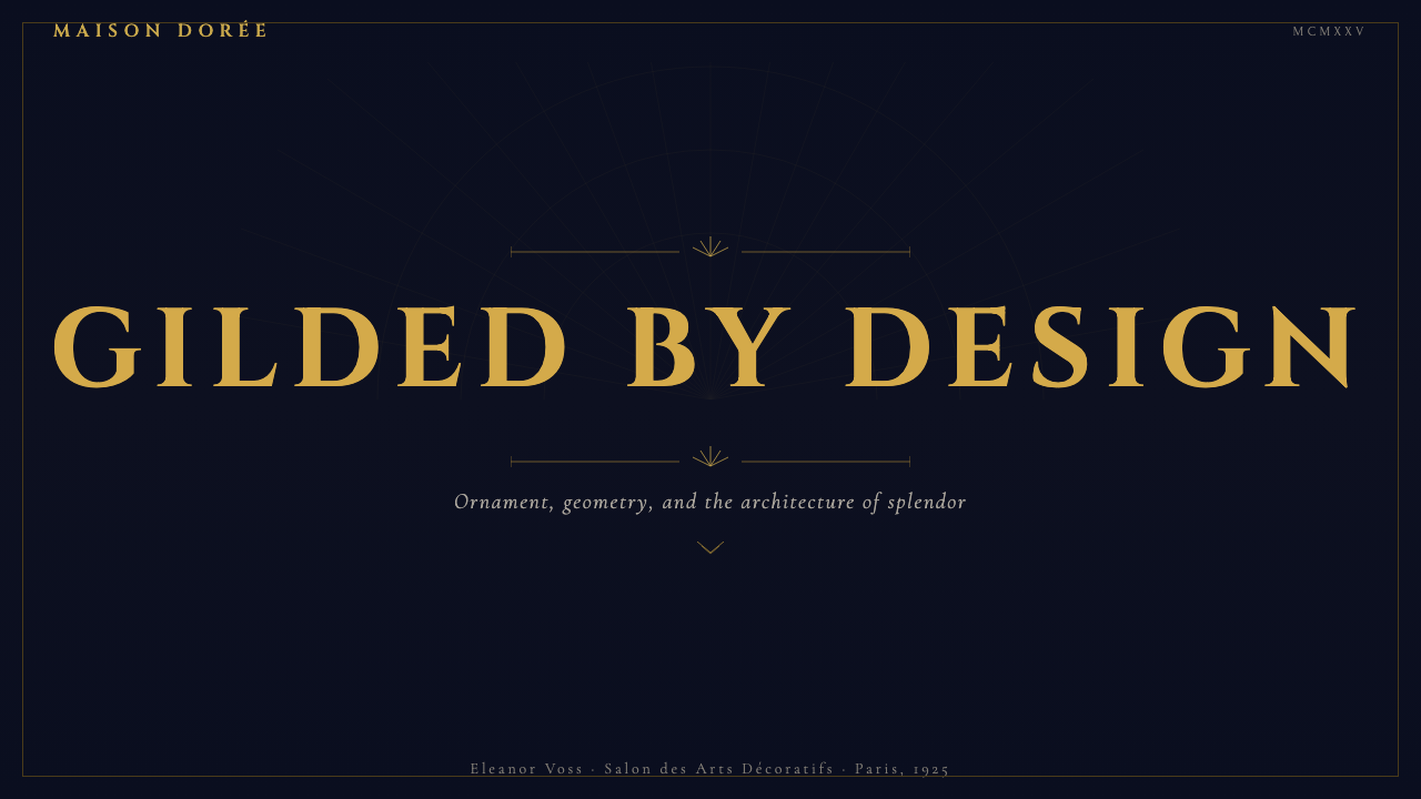 Art Deco Jazz Age design style applied to a Slide · cover