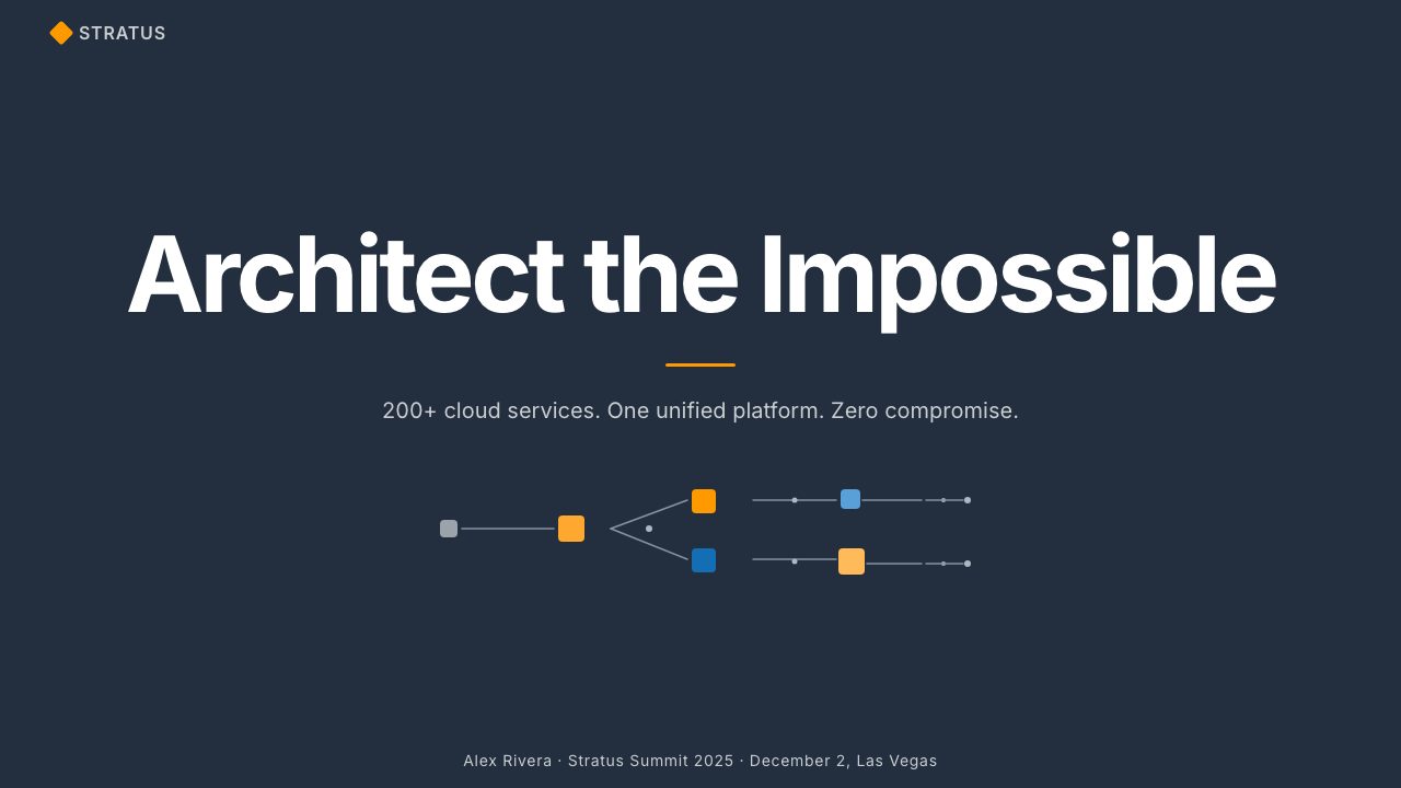 Amazon Web Services (AWS) design style applied to a Slide · cover