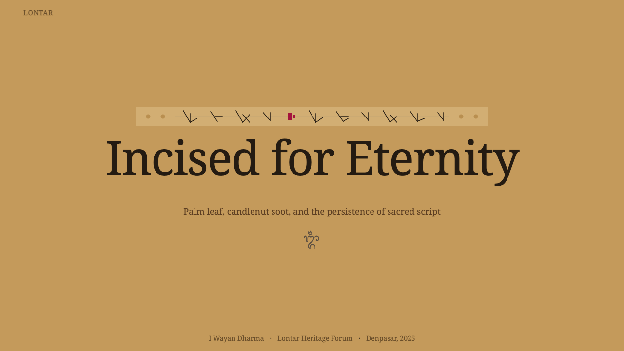 Balinese Lontar design style applied to a Slide · cover