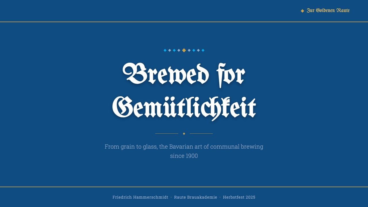 Bavarian Beer Hall design style applied to a Slide · cover