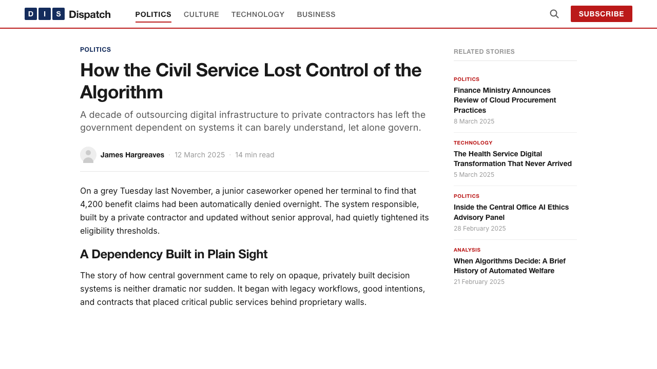 BBC News design style applied to a Article page