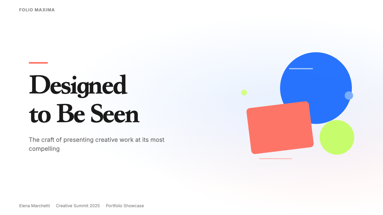 Behance Maximalist Portfolio design style applied to a Slide · cover