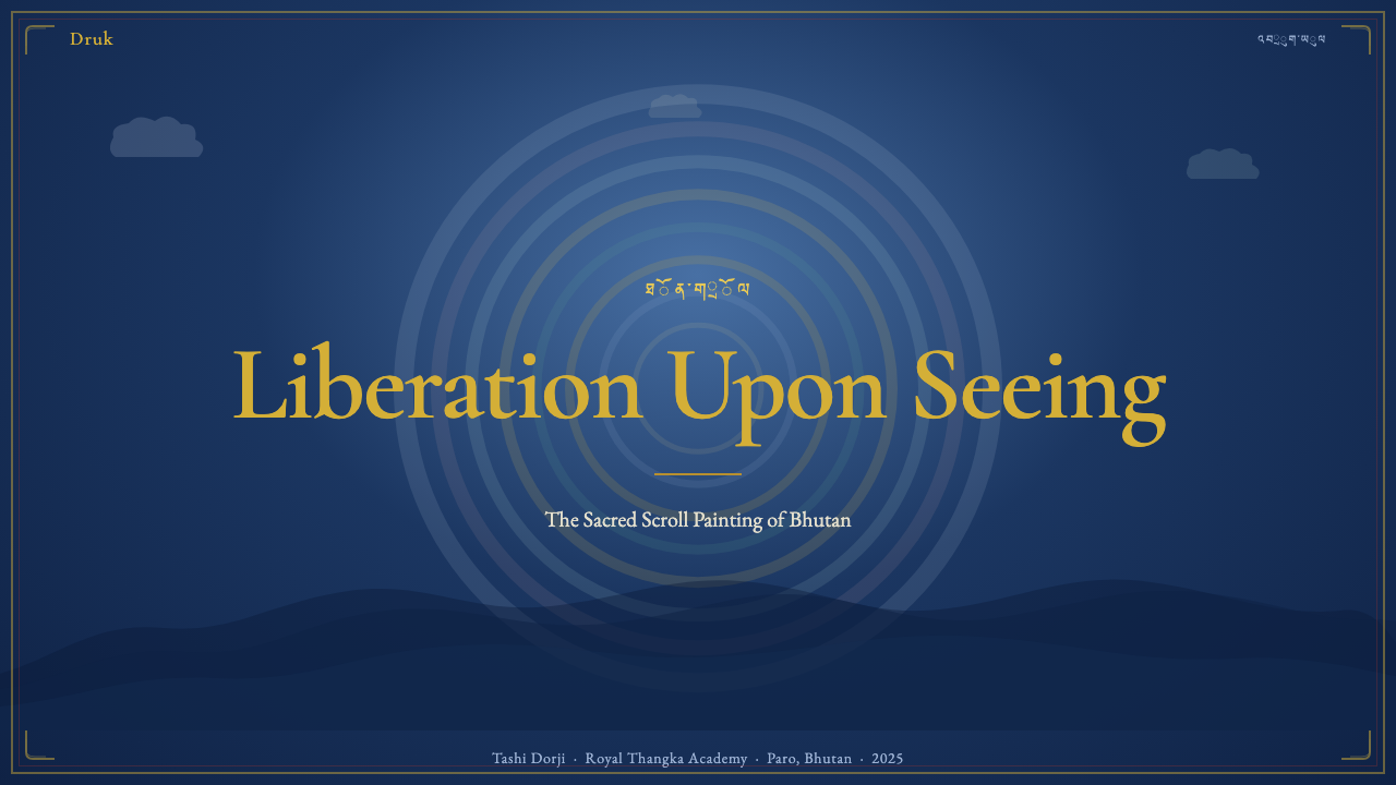 Bhutanese Thangka (Druk Style) design style applied to a Slide · cover