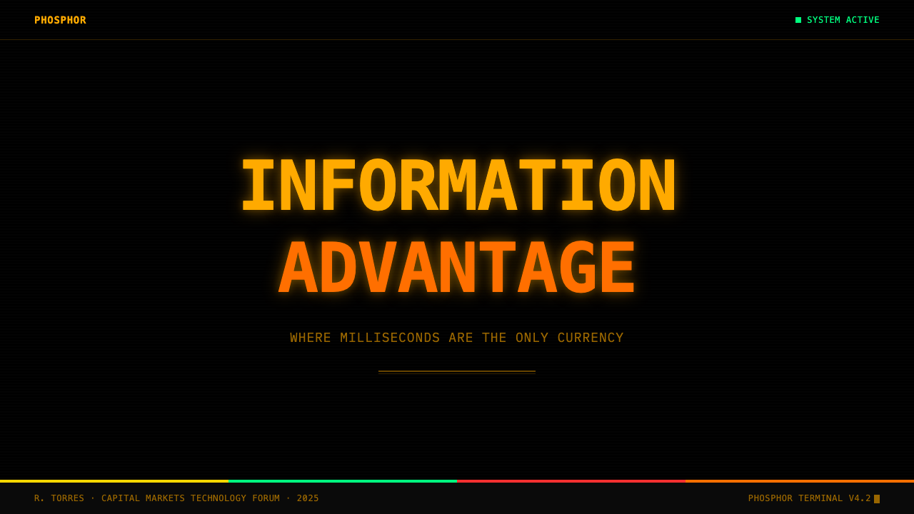 Bloomberg Terminal (Amber CRT) design style applied to a Slide · cover