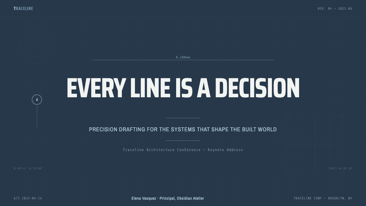 Architectural Blueprint design style applied to a Slide · cover