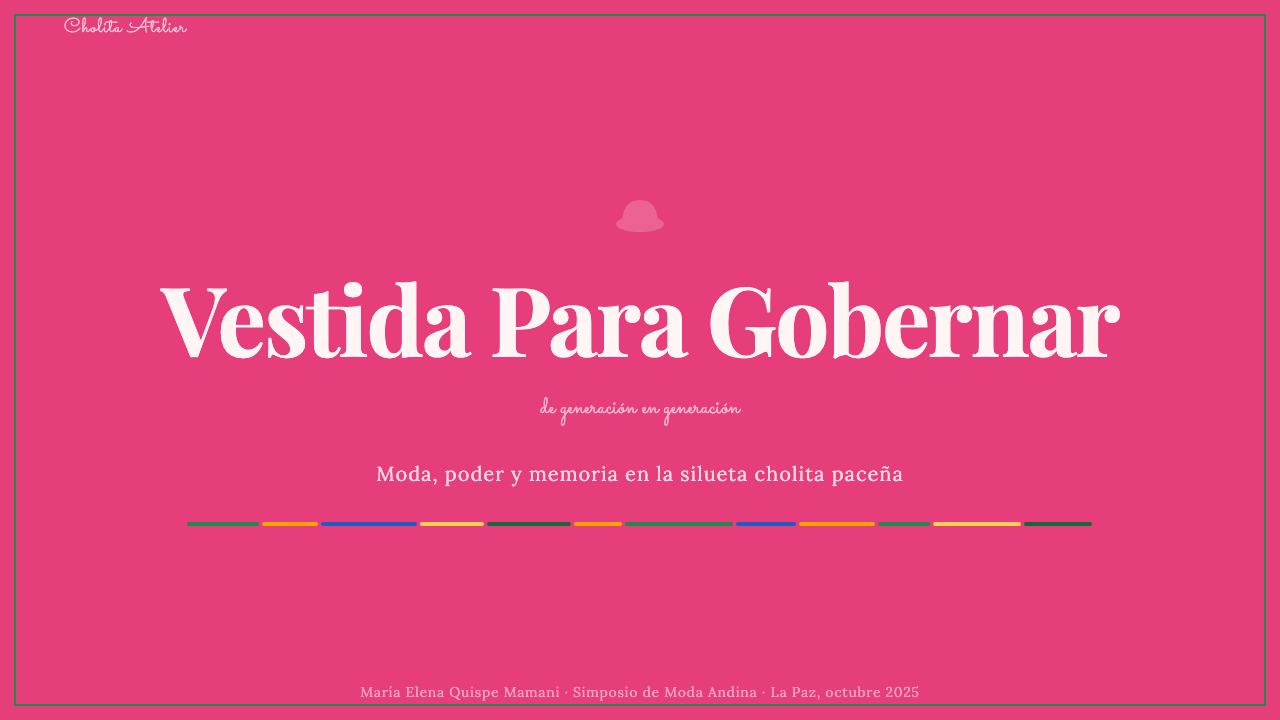 Bolivian Cholita Fashion design style applied to a Slide · cover