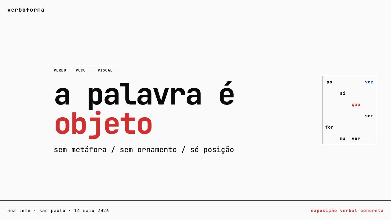 Brazilian Concrete Poetry design style applied to a Slide · cover