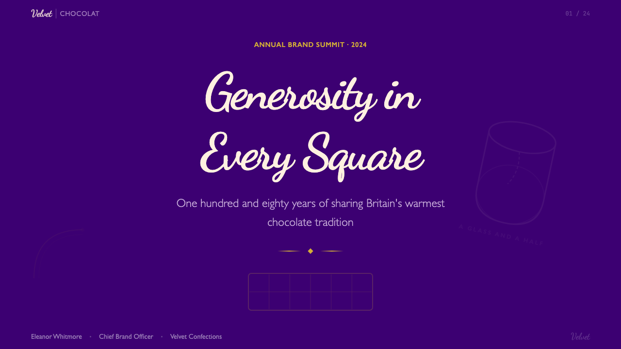 Cadbury Dairy Milk design style applied to a Slide · cover