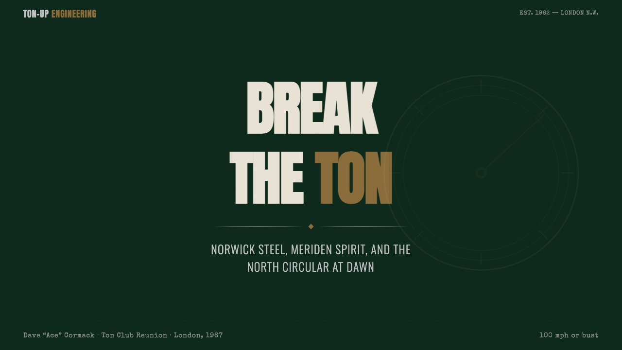 Café Racer Ton-Up design style applied to a Slide · cover