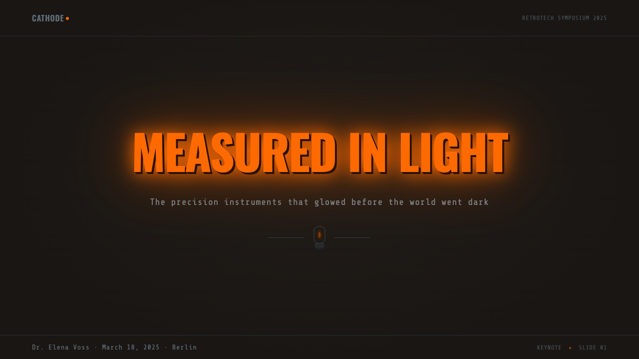 Nixie Tube Display design style applied to a Slide · cover