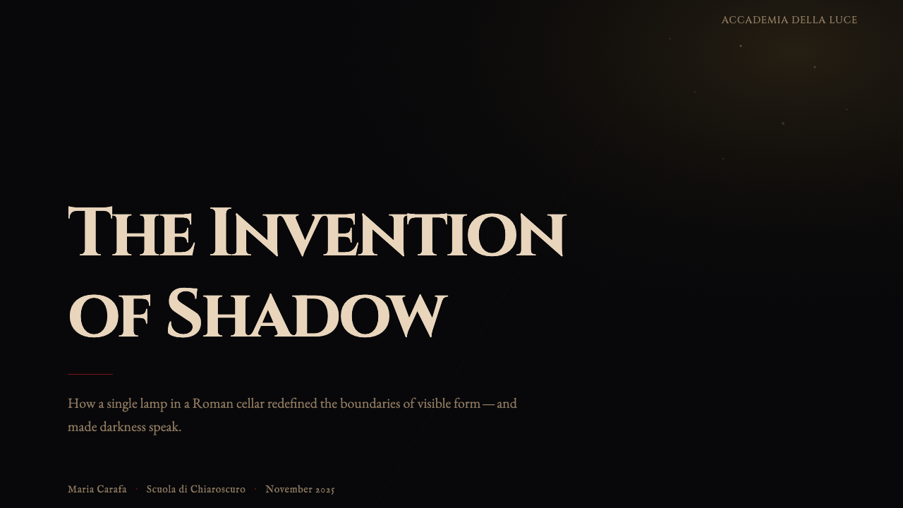 Caravaggio Tenebrism design style applied to a Slide · cover