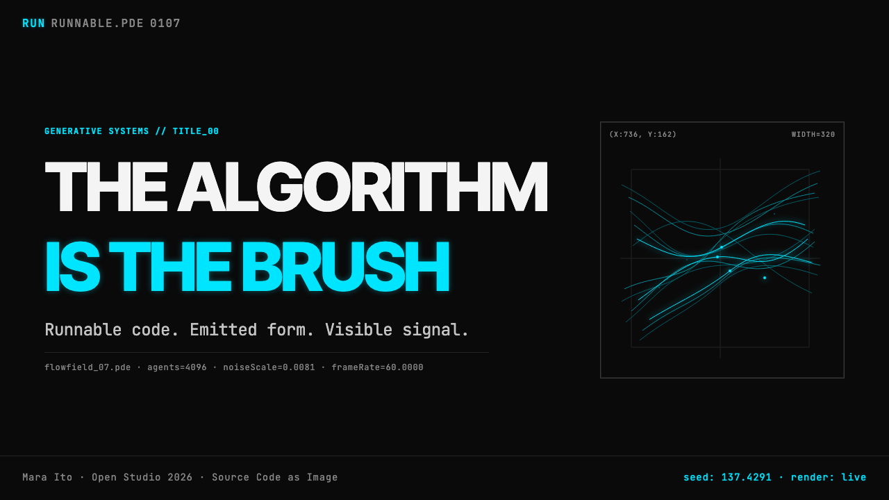 Processing / Generative design style applied to a Slide · cover
