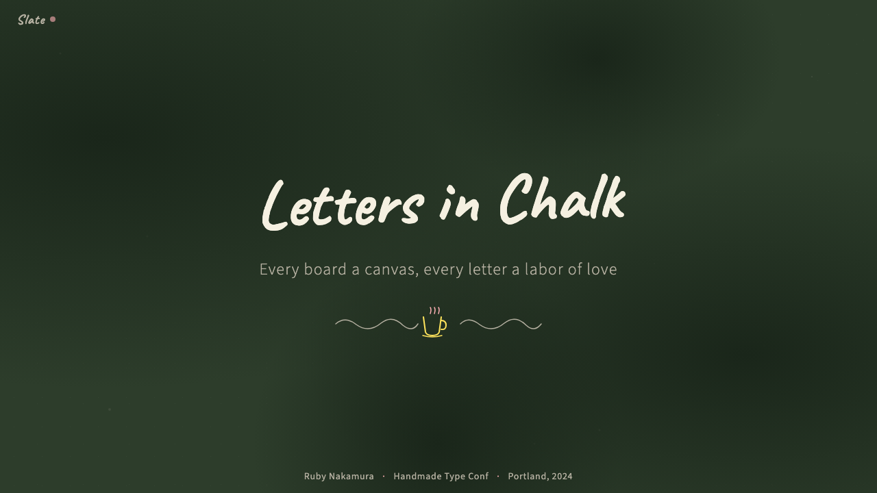 Chalkboard Cafe Menu (2010) design style applied to a Slide · cover