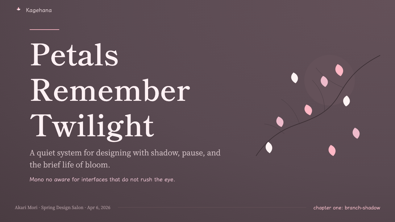 Cherry Blossom Hanami design style applied to a Slide · cover