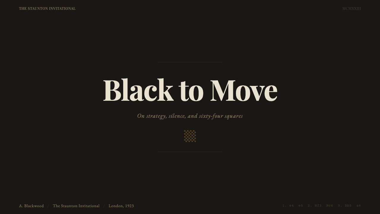 Chess Tournament design style applied to a Slide · cover
