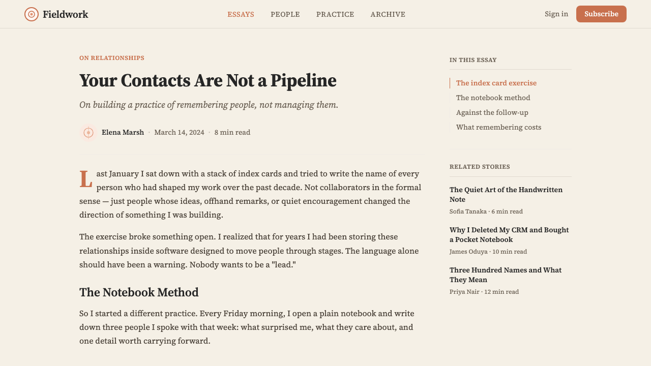 Clay 2024 design style applied to a Article page