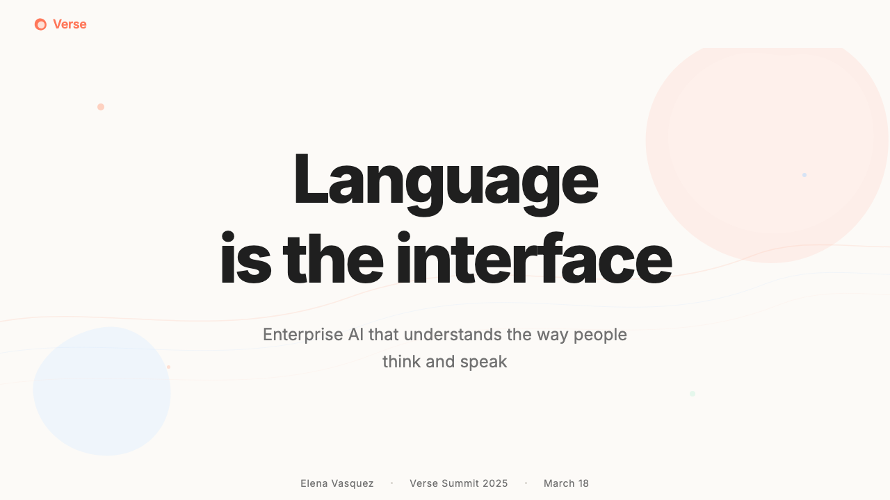 Cohere Coral-AI design style applied to a Slide · cover