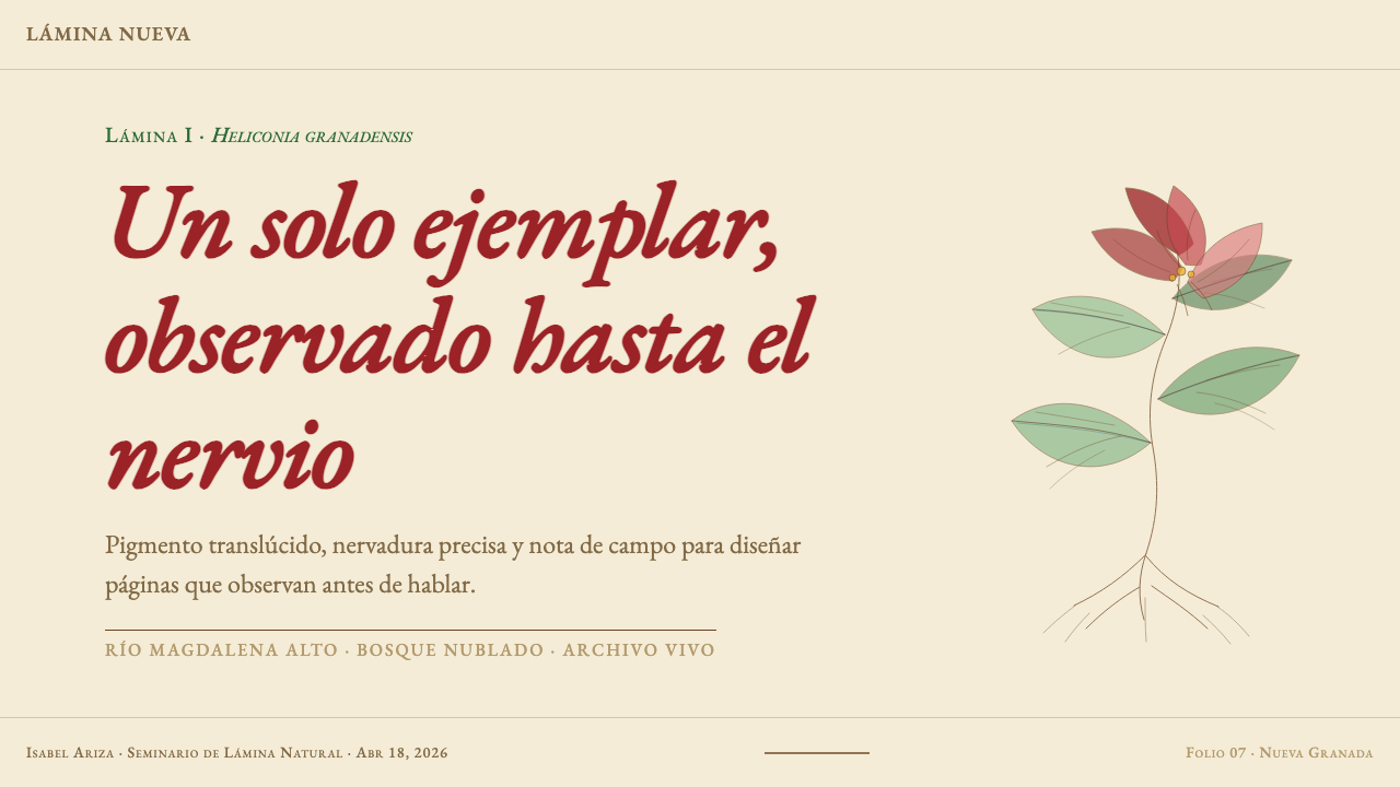 Colombian Botanical (Triana) design style applied to a Slide · cover