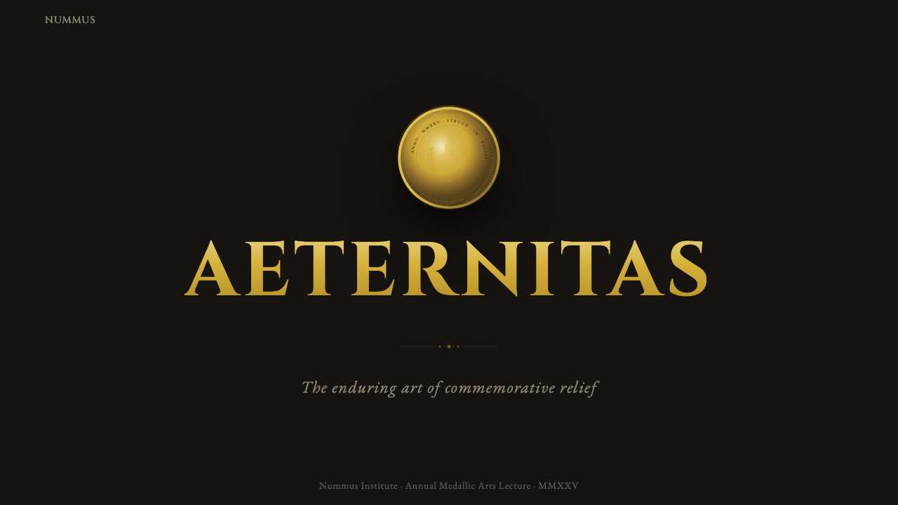 Commemorative Coin design style applied to a Slide · cover