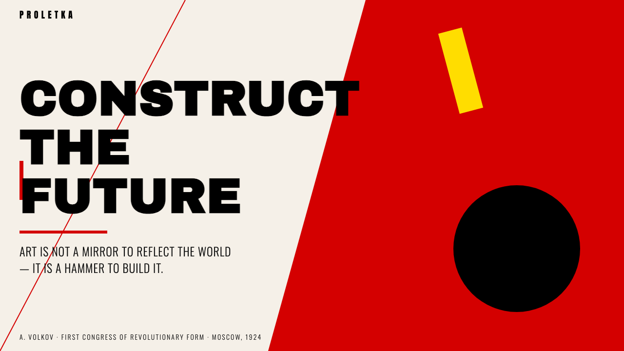 Russian Constructivism design style applied to a Slide · cover
