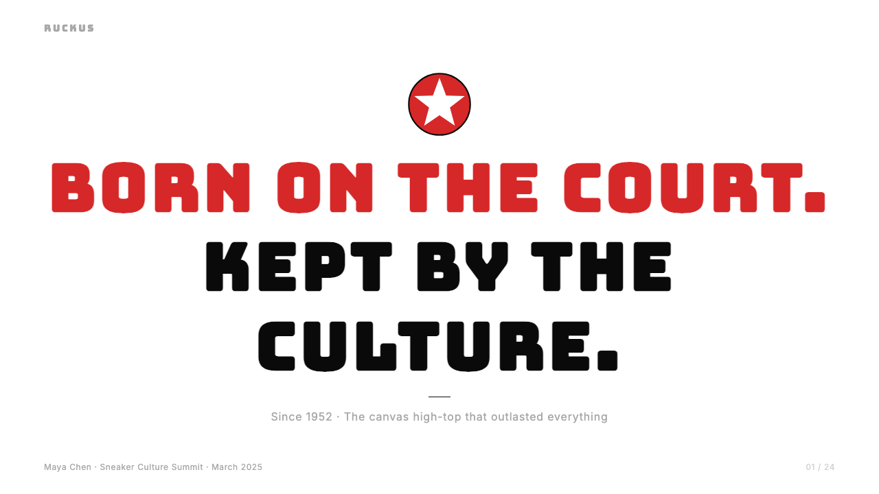 Converse Chuck Taylor design style applied to a Slide · cover