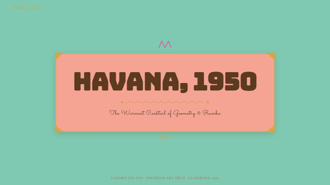 Cuban Art Deco (Havana 1950) design style applied to a Slide · cover