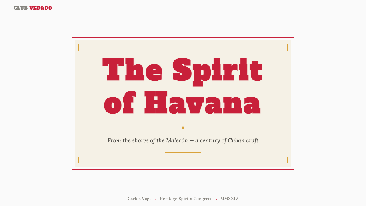 Havana Club Cuban Rum design style applied to a Slide · cover