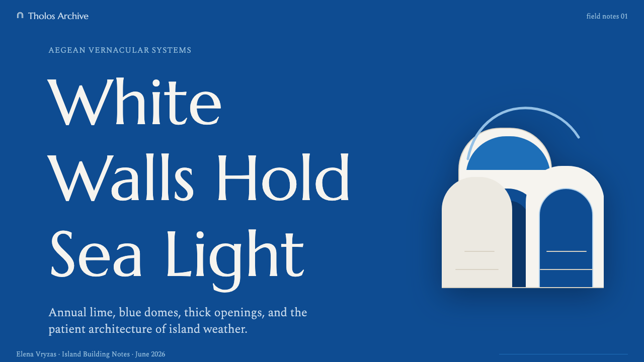 Cycladic Santorini design style applied to a Slide · cover