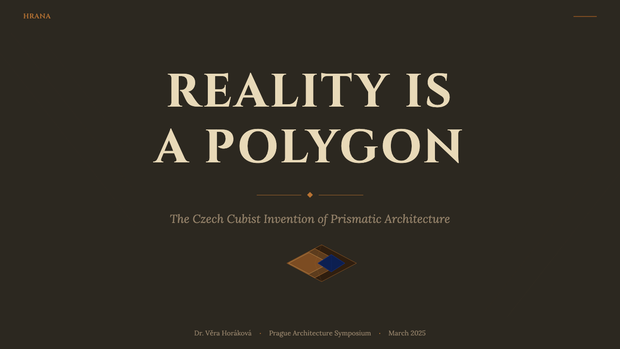 Czech Cubism (Prague 1912) design style applied to a Slide · cover