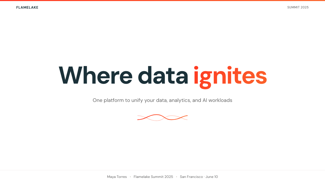 Databricks Lakehouse design style applied to a Slide · cover