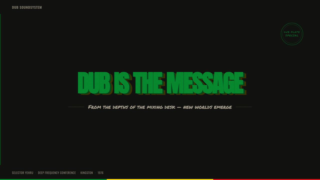Dub Soundsystem design style applied to a Slide · cover