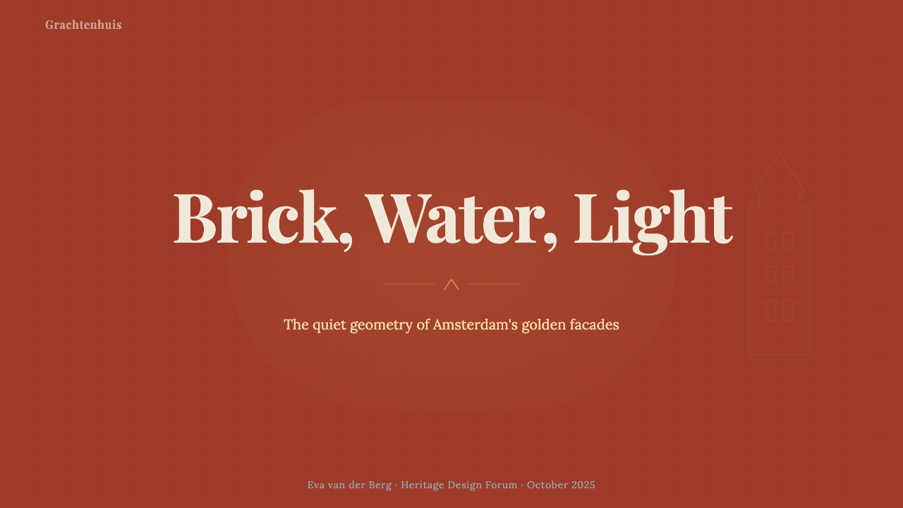 Amsterdam Canal House design style applied to a Slide · cover