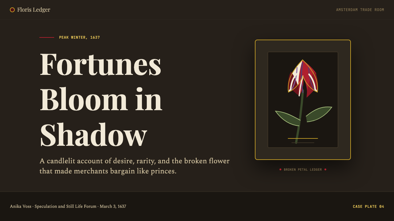 Dutch Tulip Mania design style applied to a Slide · cover