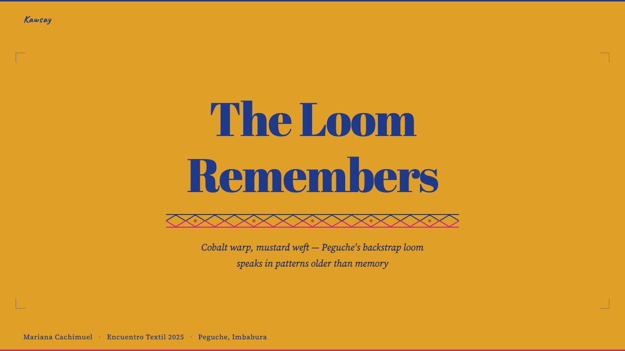 Otavalo Andean Textile design style applied to a Slide · cover
