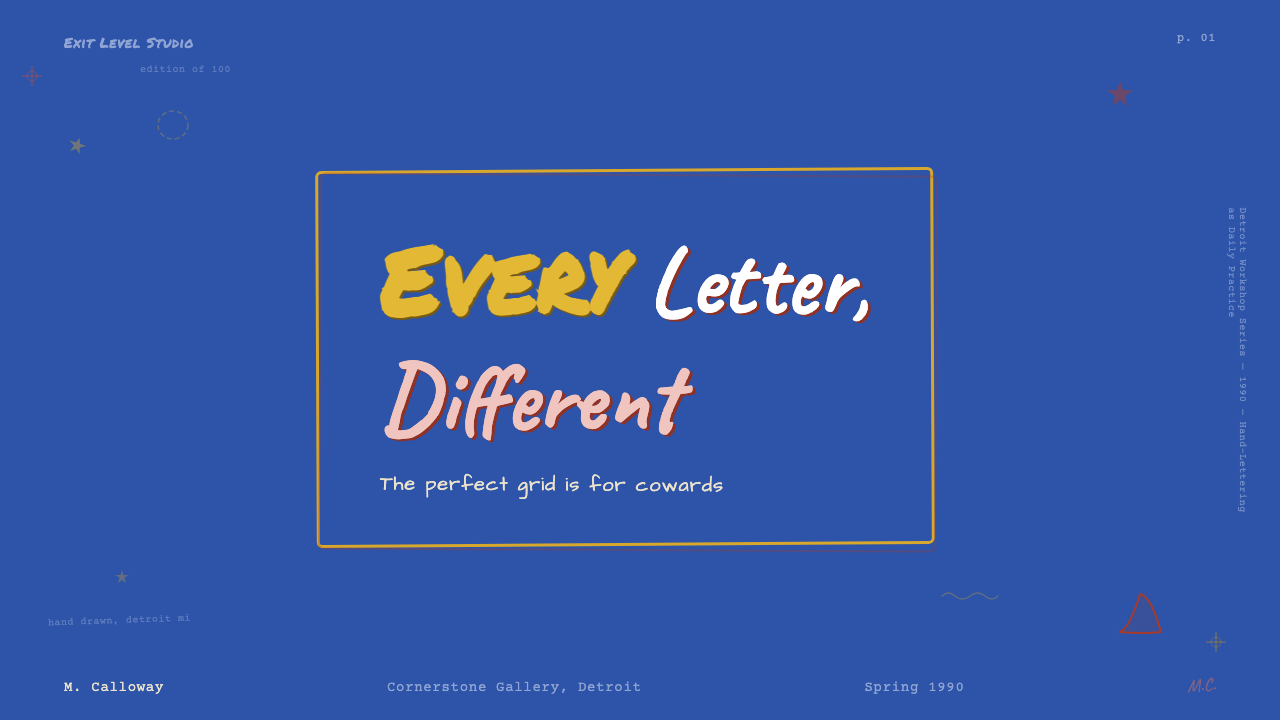 Ed Fella Hand-Drawn (1990) design style applied to a Slide · cover