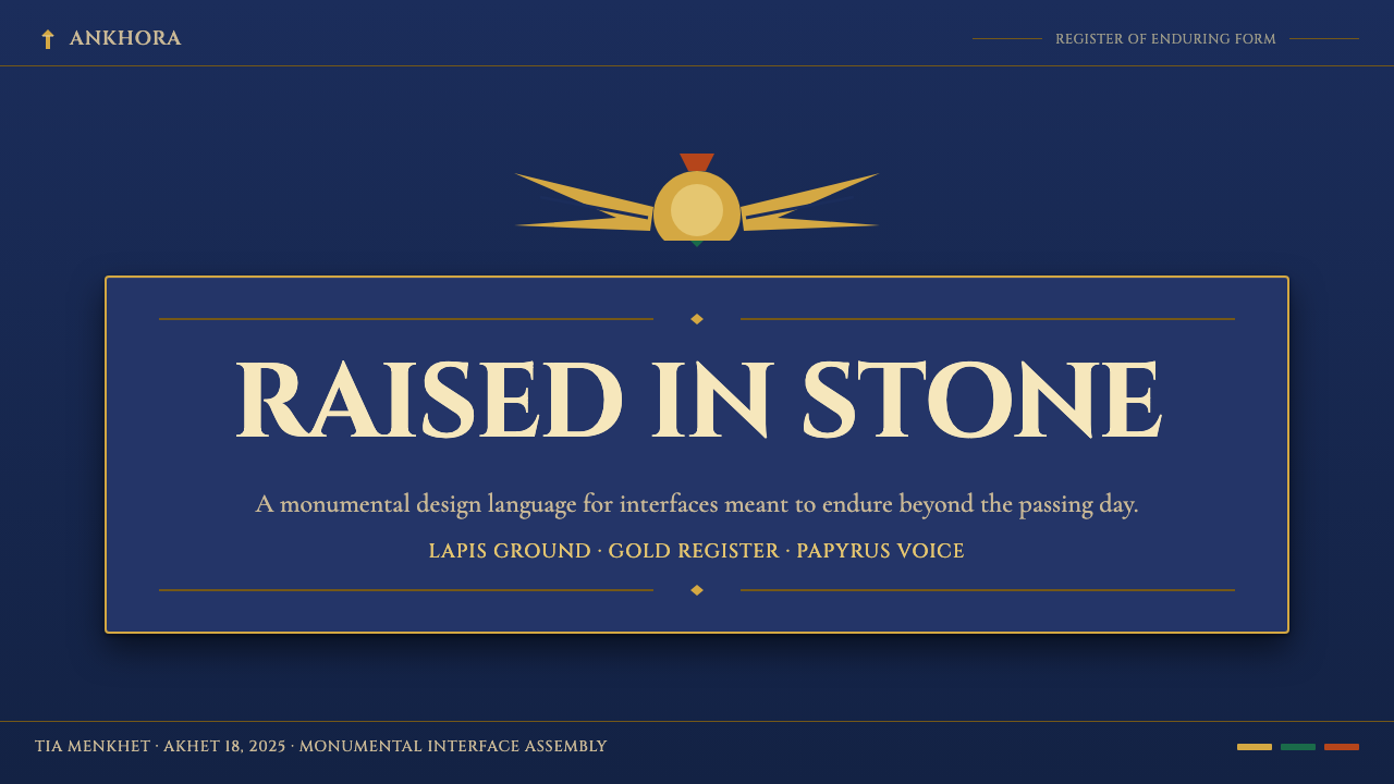 Egyptian Pharaonic design style applied to a Slide · cover