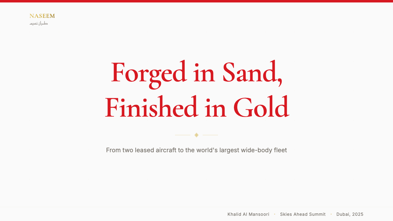 Emirates Airline (Red-Gold) design style applied to a Slide · cover