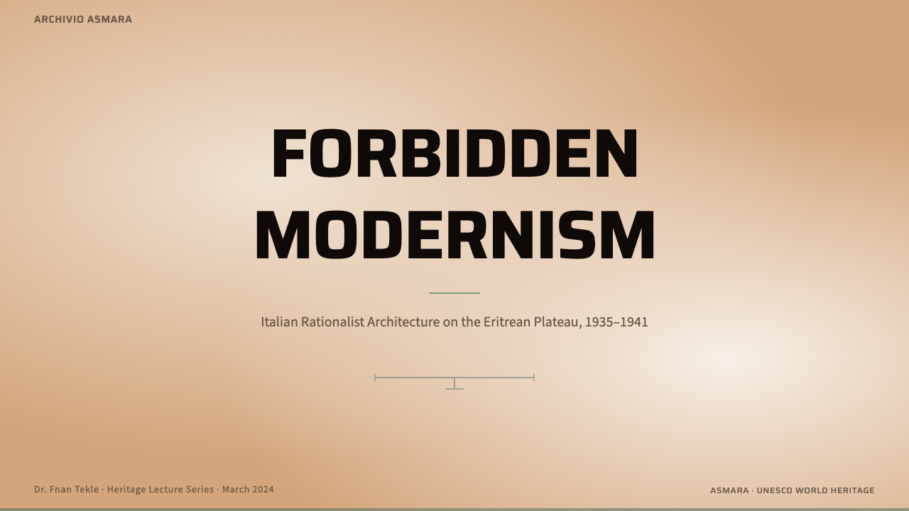 Eritrean Asmara Italian Modernism design style applied to a Slide · cover