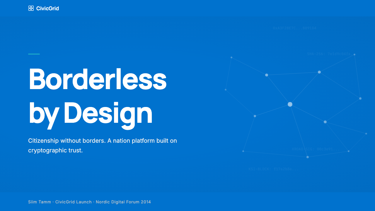 Estonia e-Residency Digital (2014) design style applied to a Slide · cover