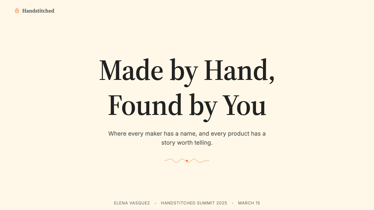 Etsy Handmade design style applied to a Slide · cover