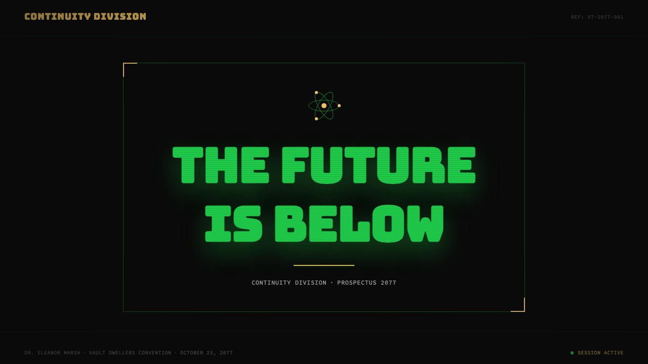 Fallout Vault-Tec Pip-Boy design style applied to a Slide · cover