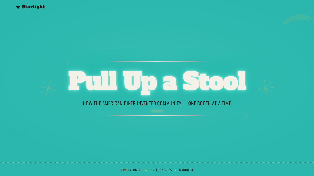 1950s Diner Aqua design style applied to a Slide · cover
